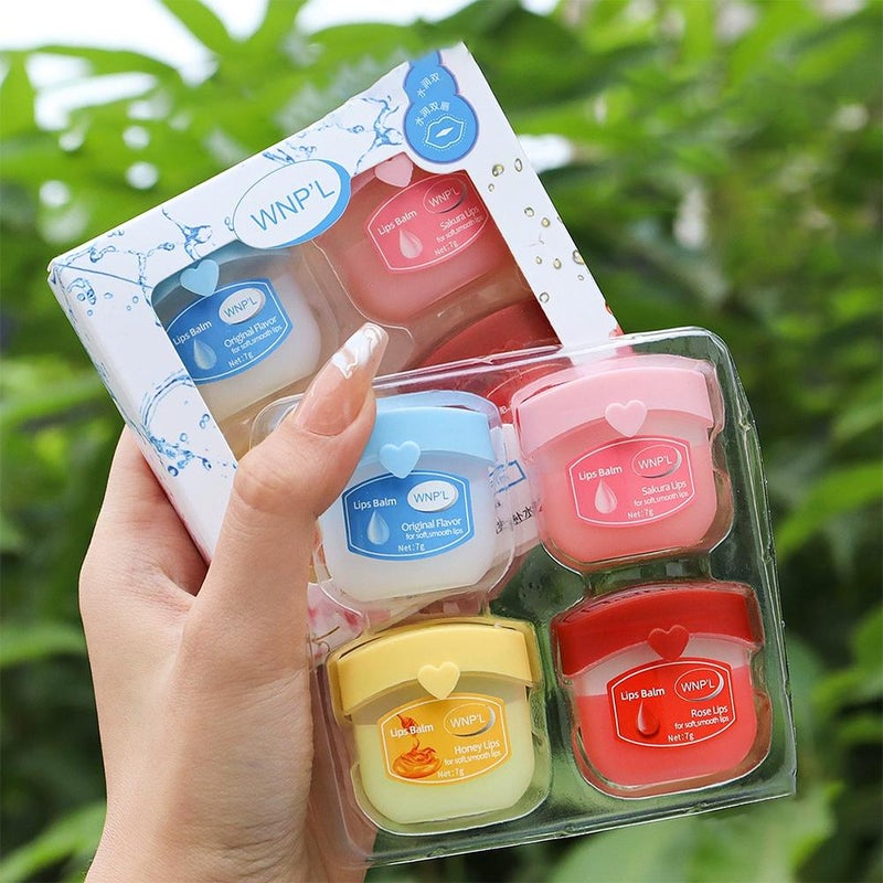 Vaseline lip balm set, moisturizing lip mask, lip care for lips, suitable for both men and women, reduces lip lines, lip oil and lip gloss